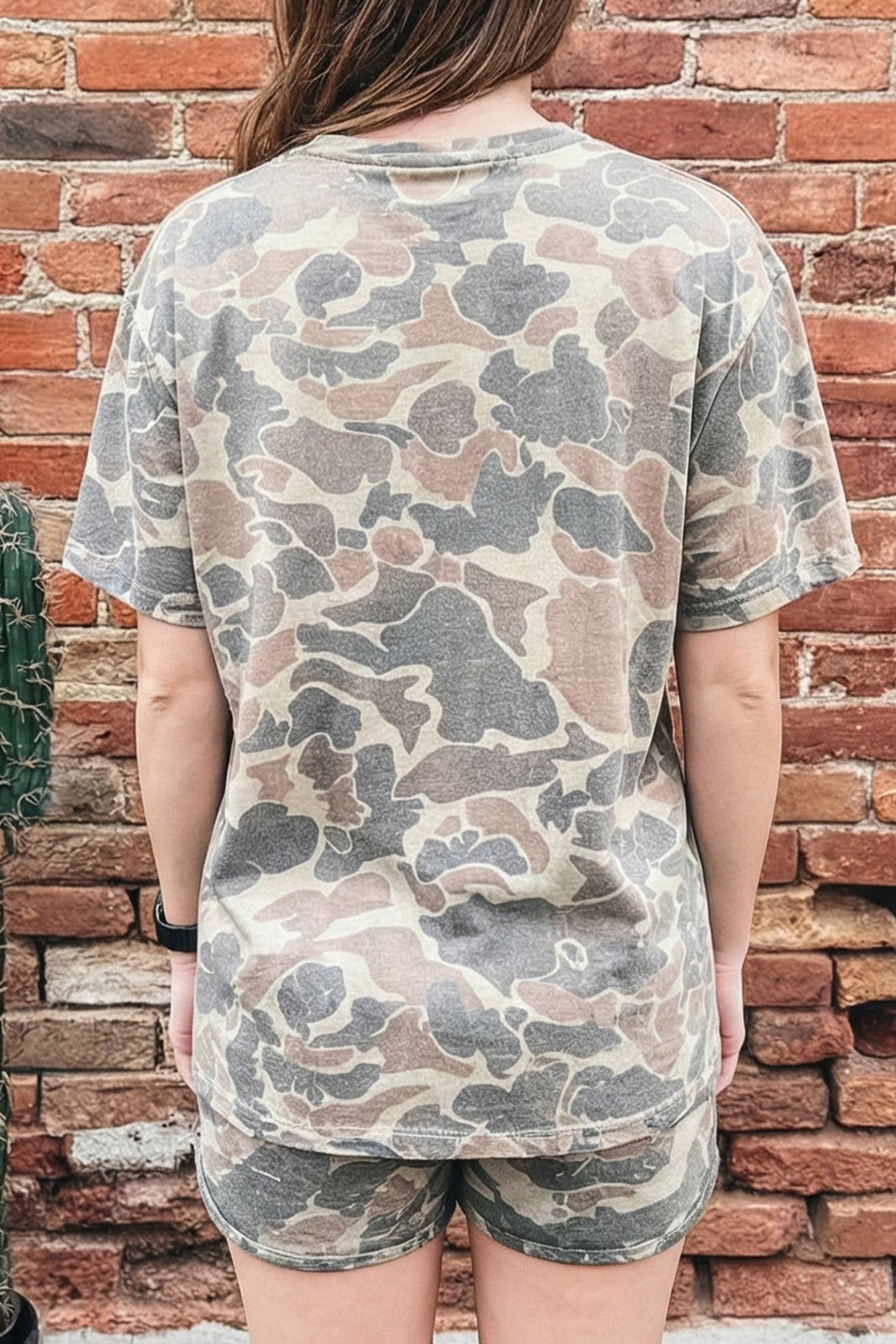 Camouflage High Waist Short Set