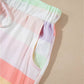 Rainbow Clashing Shirt and Short 2pcs Lounge Set
