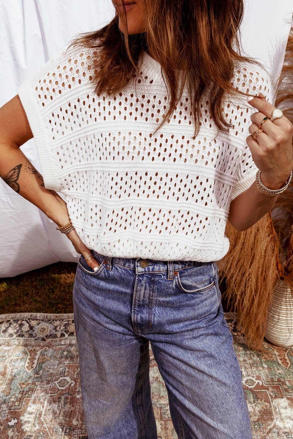 Knit Round Neck Dolman Sweater