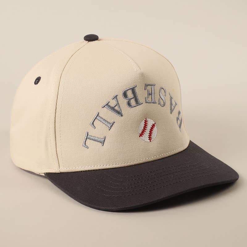 BASEBALL Upside Down Lettering Embroidery Cap