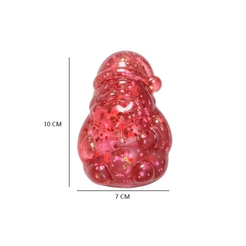 12PCS - Glitter Christmas Santa Squeeze Squishy Stress Relief Toy