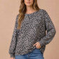 Oversized Mixed Print Sweater Knit Top