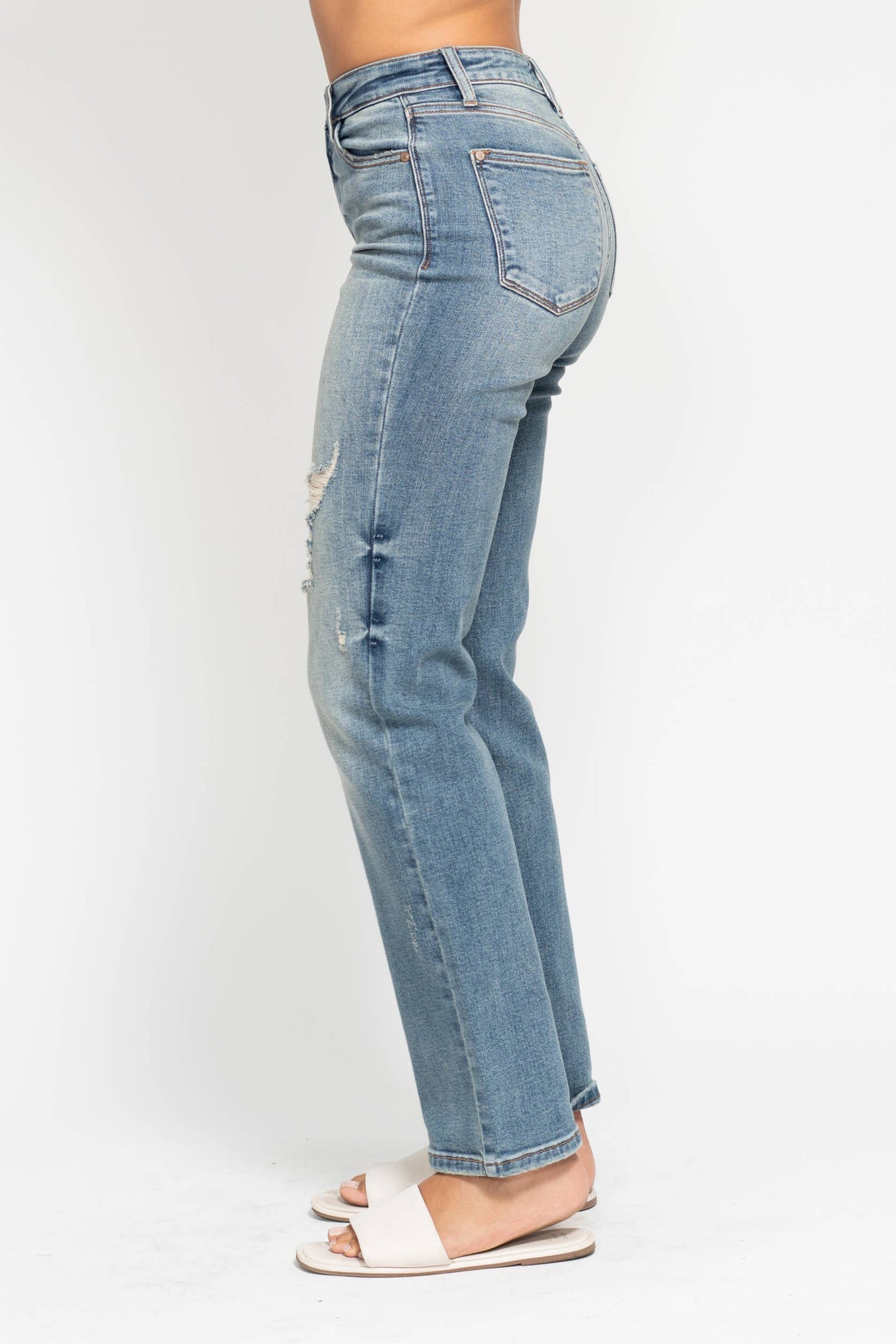 High Waisted Dad Straight Jean