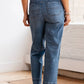 Exposed Stitching Straight Leg Jeans
