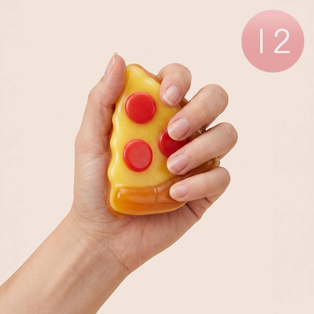 12PCS - Pizza Slice Squeeze Squishy Stress Relief Toy