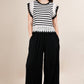 Solid Wide Leg Pleated Pants Plus Size
