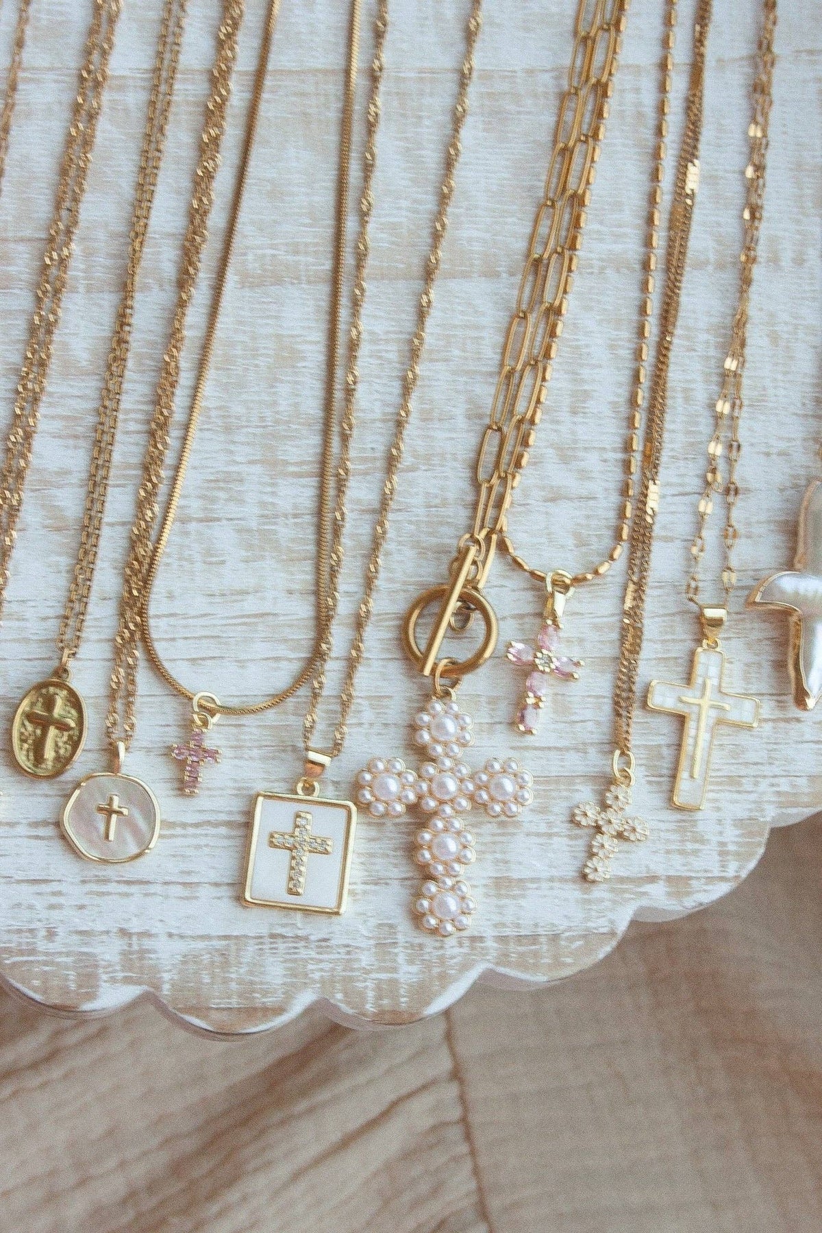 Chosen Pearl Cross Necklace 1 Peter 2:9