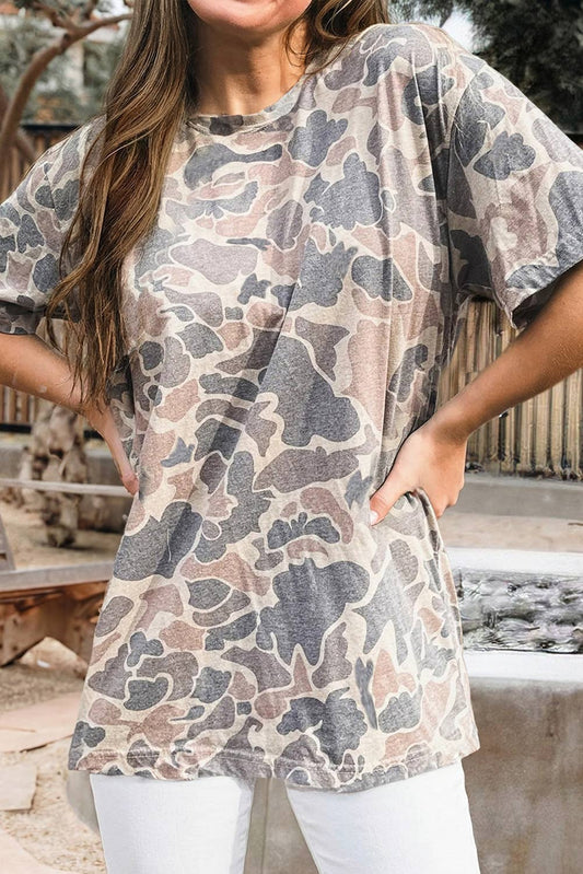 Retro Camouflage Casual T Shirt