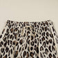Khaki Leopard Wide Leg Cropped Pants