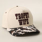 TROPHY WIFE 3D Embroidered Cow Print Brim Trucker Hat