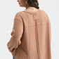 PLUS V NECK ASYMMETRICAL HEM LONG SLEEVE KNIT TOP