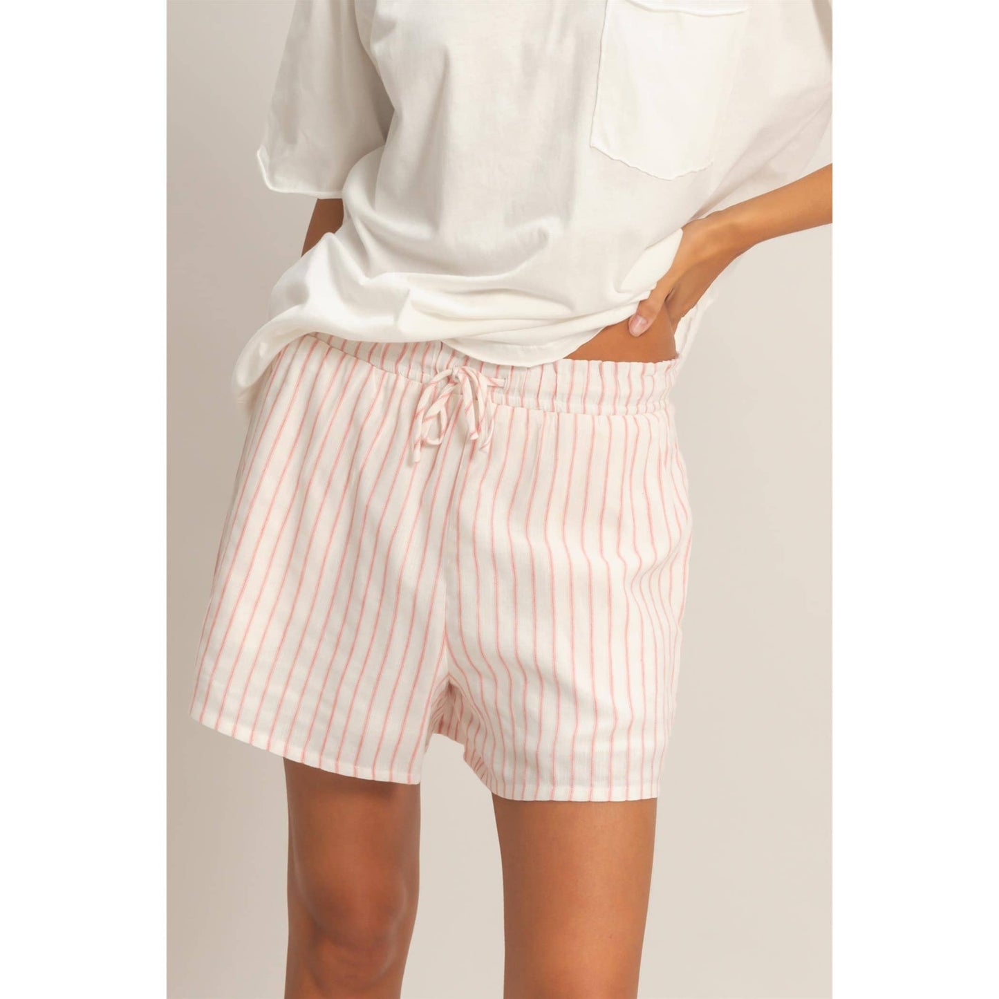 Striped Drawstring Shorts