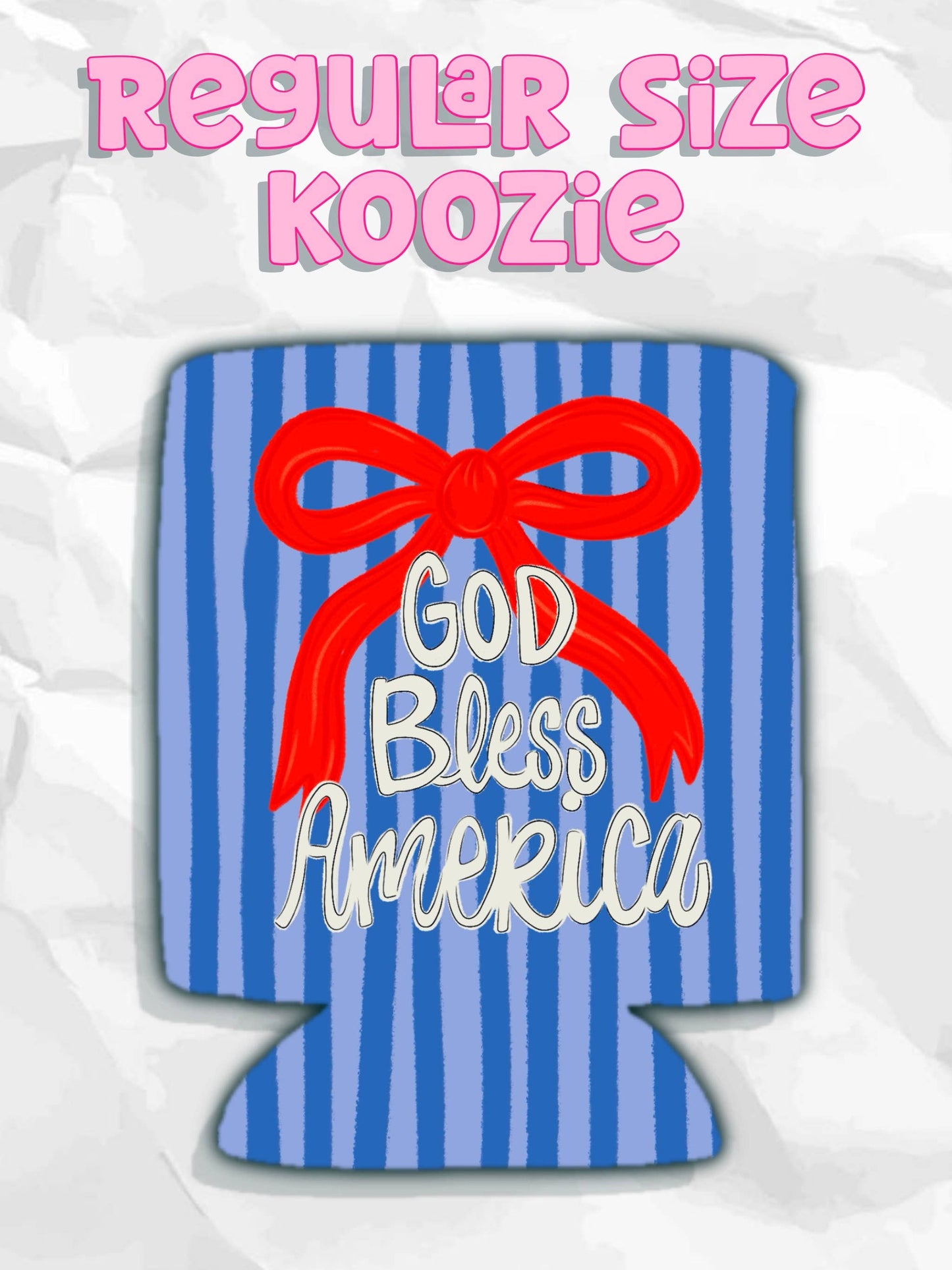 God bless America bow patriotic koozies 