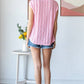 Stripe Textured Cap Sleeves Blouse