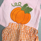 Pink Pumpkin Gingham Short Set