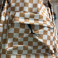 Tan Checkered Backpack