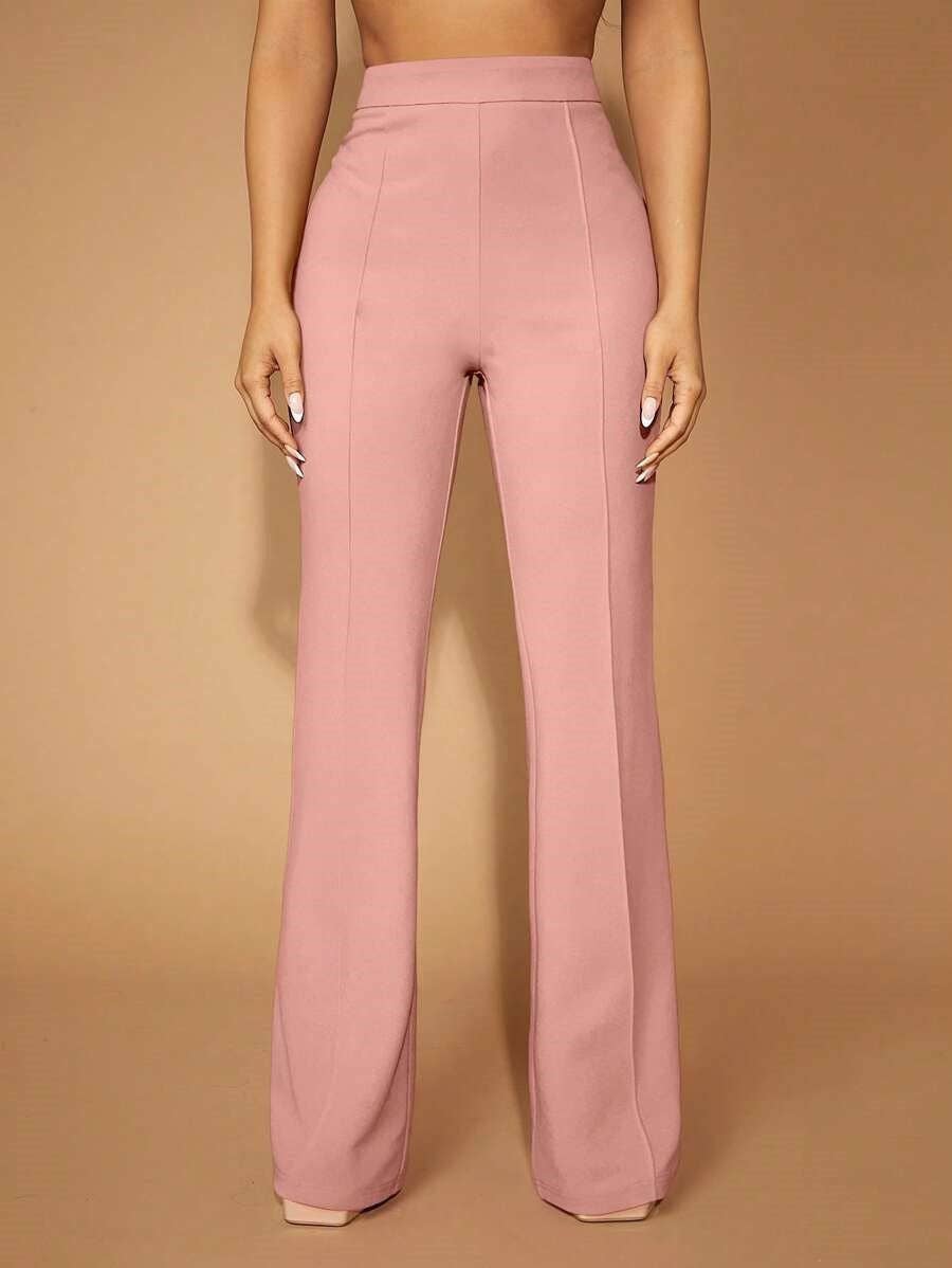 High Waist Straight Leg Pants Women's Work Trousers