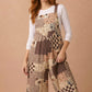 Floral Patchwork Wide Leg Overalls