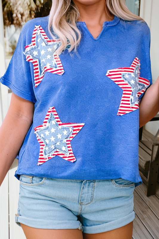 Patriot Star Patched Mineral Washed Tee
