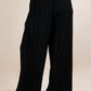 Solid Wide Leg Pleated Pants Plus Size