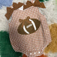Brown Gingham Football Onesie