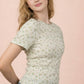 Floral Print Fitted Casual Top