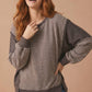 Drop Shoulder Stripe Color Block Pullover Top