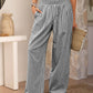 Gingham High Waist Wide Leg Pants with Pockets