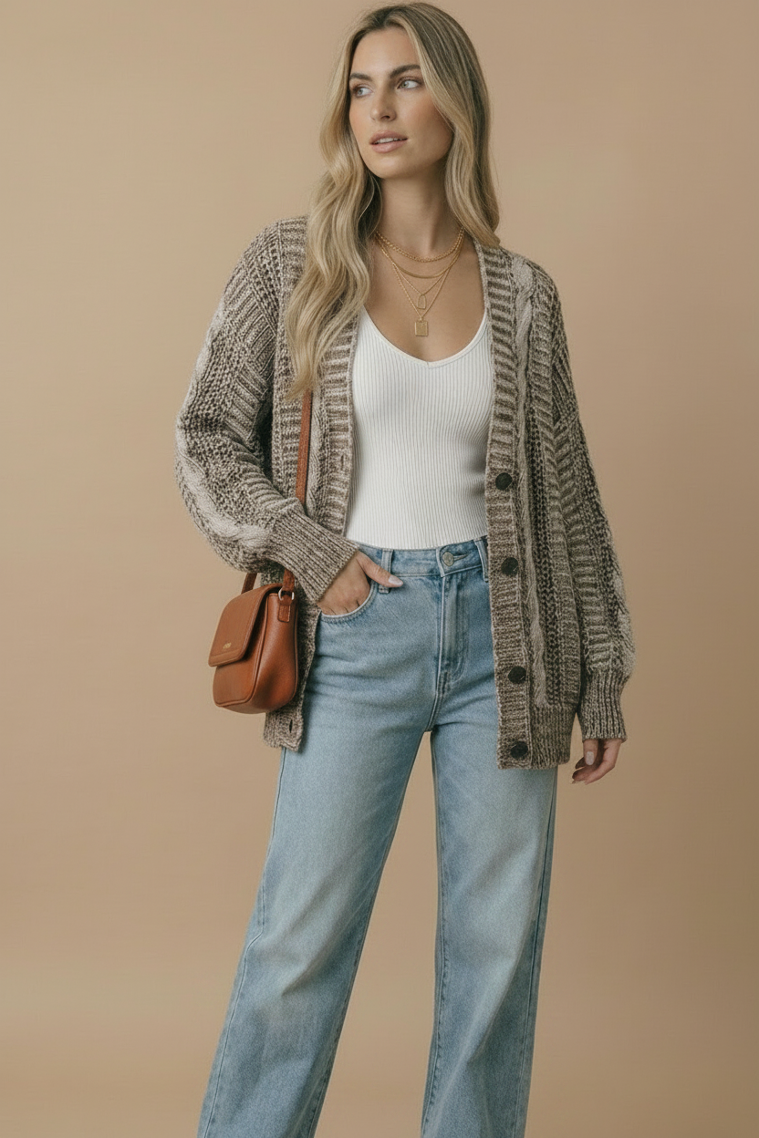 Oversized Chunky Cable Cardigan