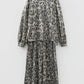 Brown Leopard Print Patchwork Pullover Drawstring Loose Pant Set
