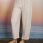 TEXTURED HIGH ELASTIC WAIST LOUNGE PANTS