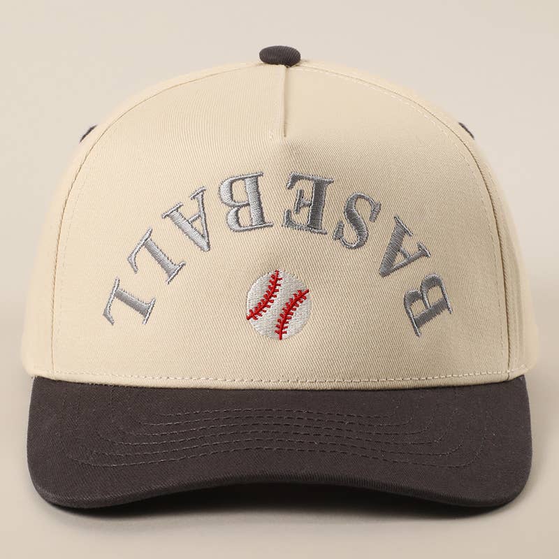 BASEBALL Upside Down Lettering Embroidery Cap