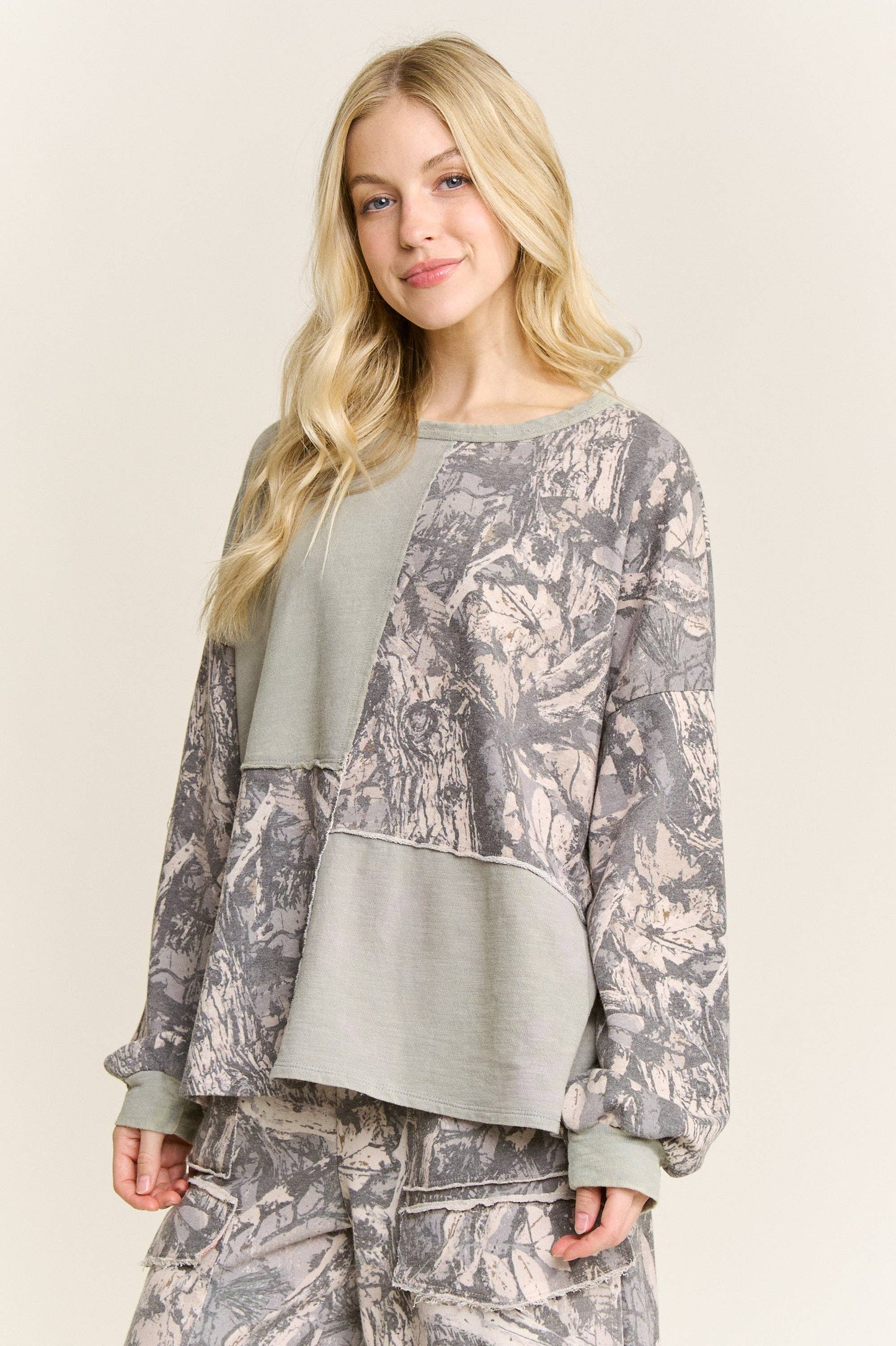 Mallory Block Tree Camo Sweatshirt