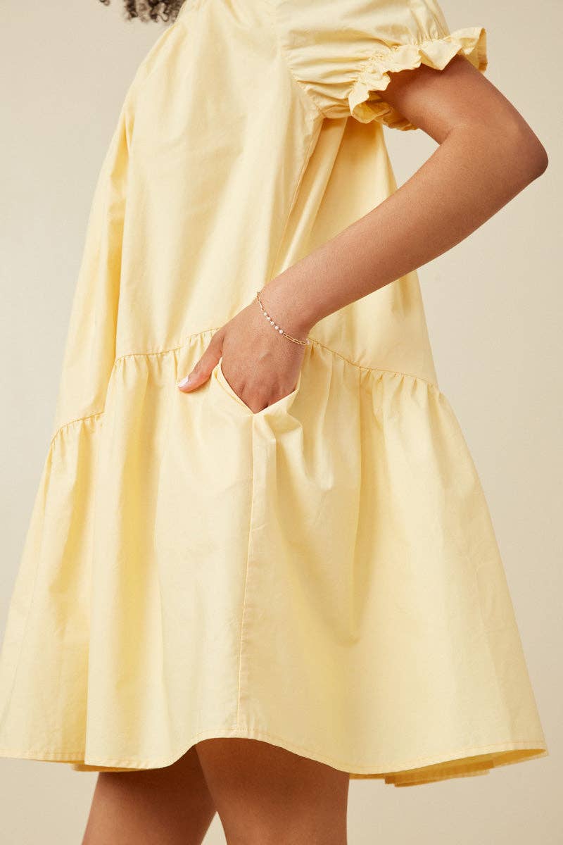 Womens Asymmetric Seam Detail Cinched Cuff Poplin Dress