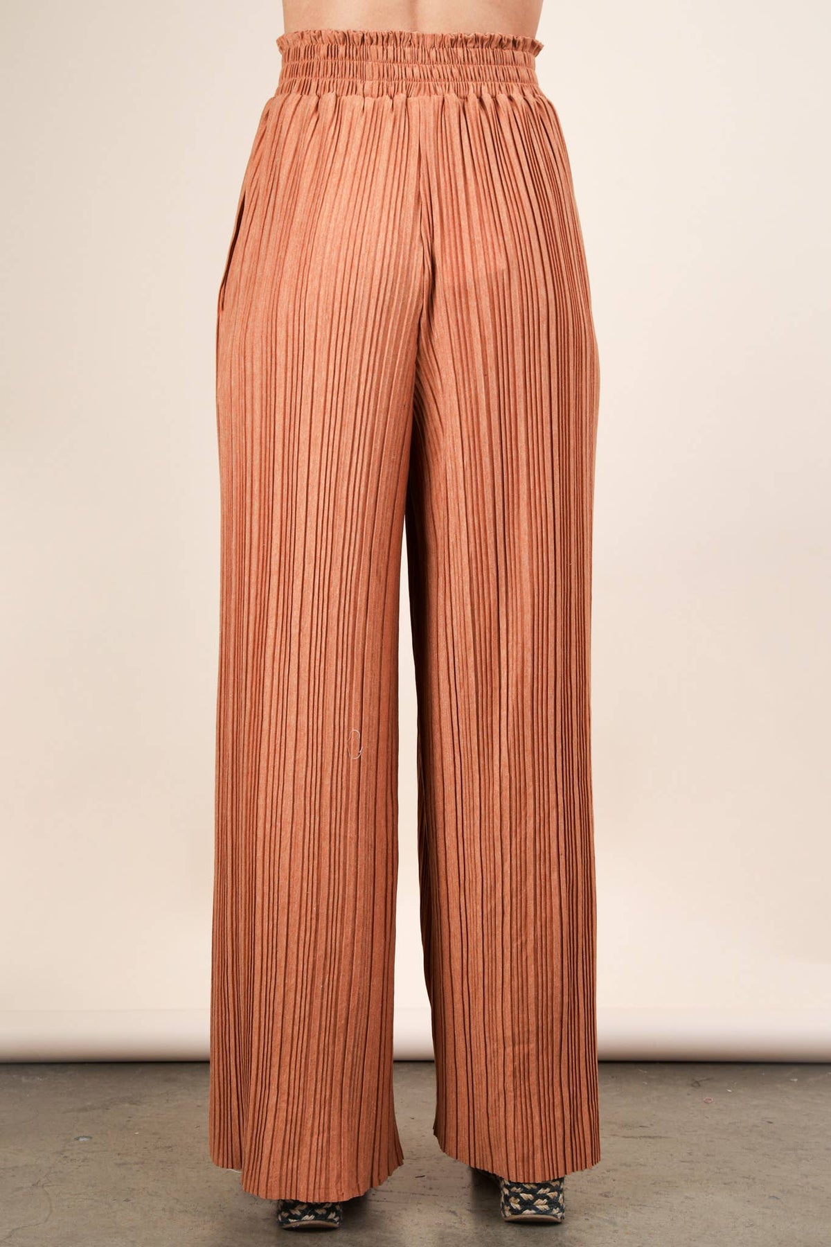 Leopard Print Wide Leg Pleated Pants