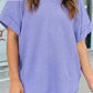 Waffle V Neck Short Sleeve Knit