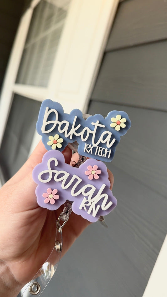 Flower Work Badge Reel