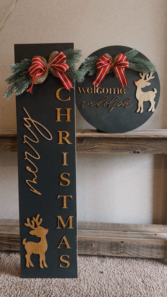 Rudolph Door Hanger & Porch Leaner