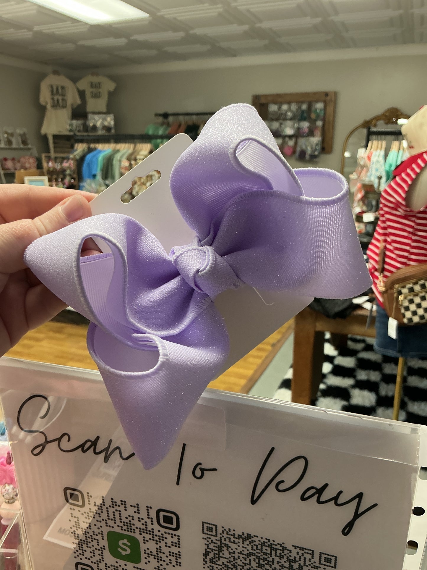 Purple Glitter Bow