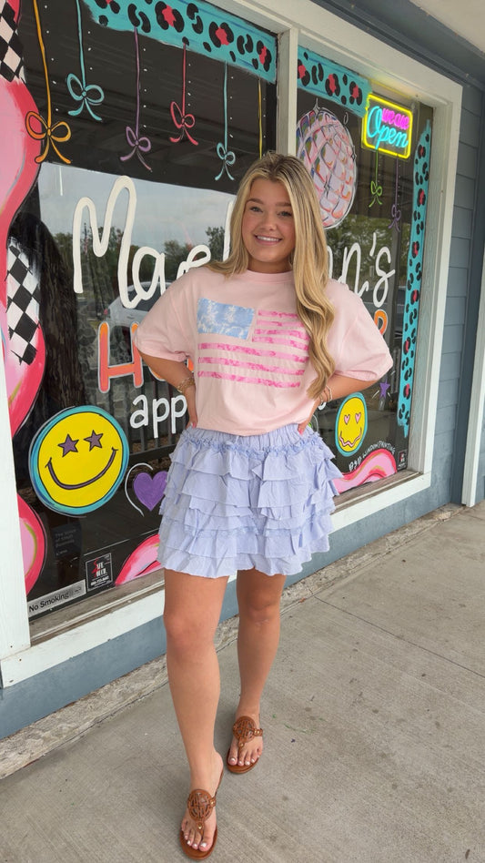 American Flag Pink Shirt