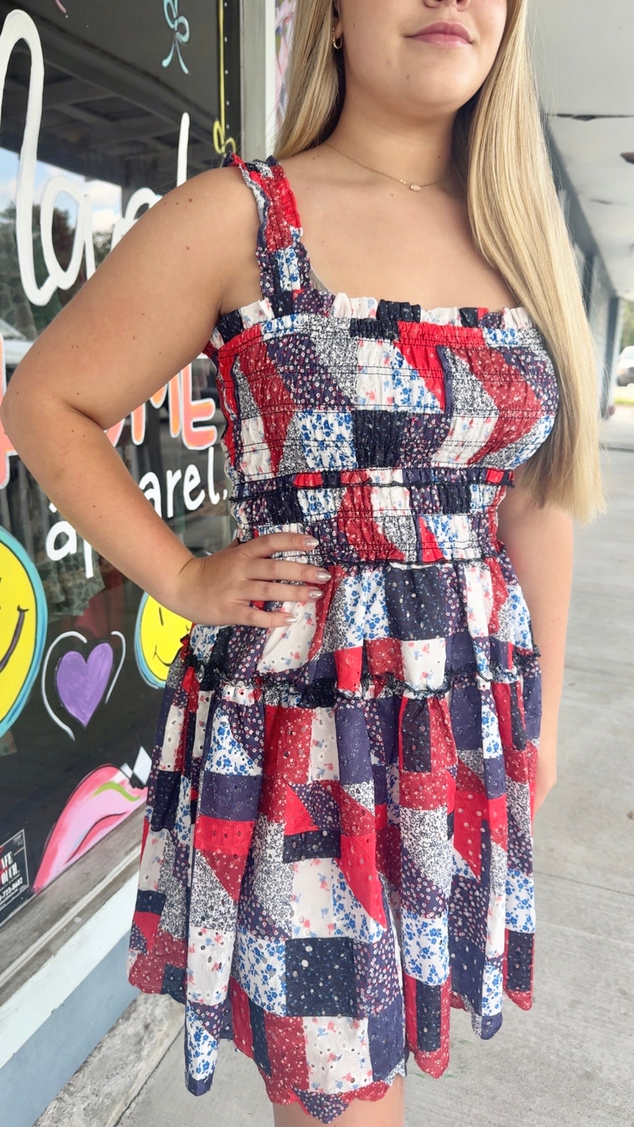 Americana Patchwork Mini Dress
