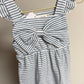 Bow Blue White Striped Romper