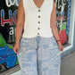 Smocked Waist Wide Leg Patchwork Ikat Pants