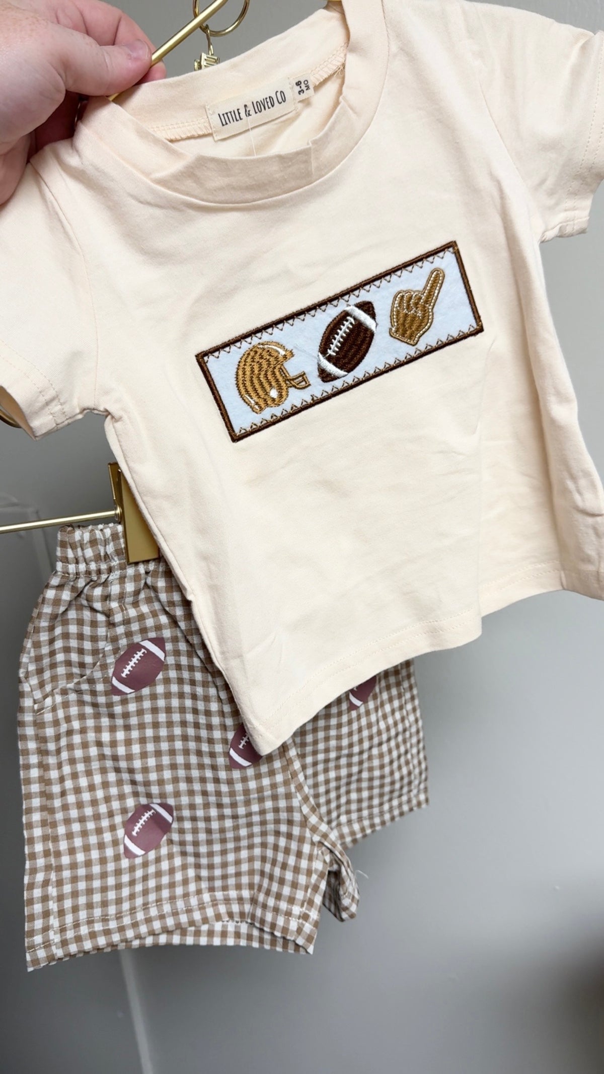 Football Gingham Short Set