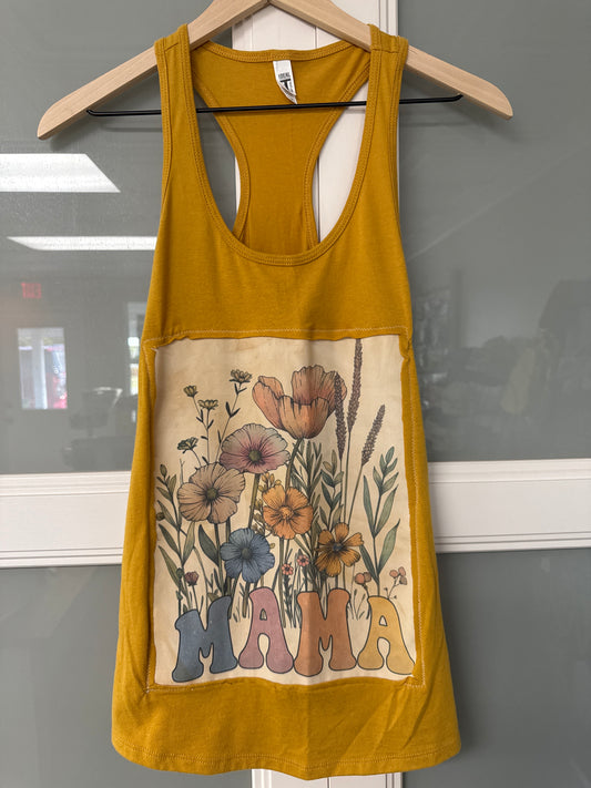 Mama Flowers Gold Tank Top