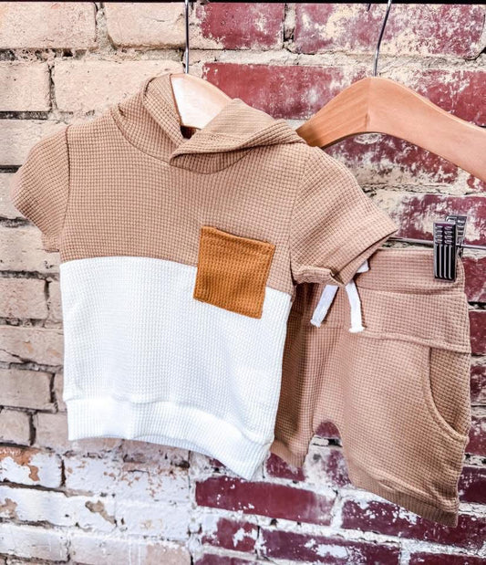 TTB Colorblock Tan Short Set