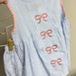 Blue Stripe Pink Bow Short Set