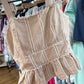 Tan Ivory Lace Tie Top