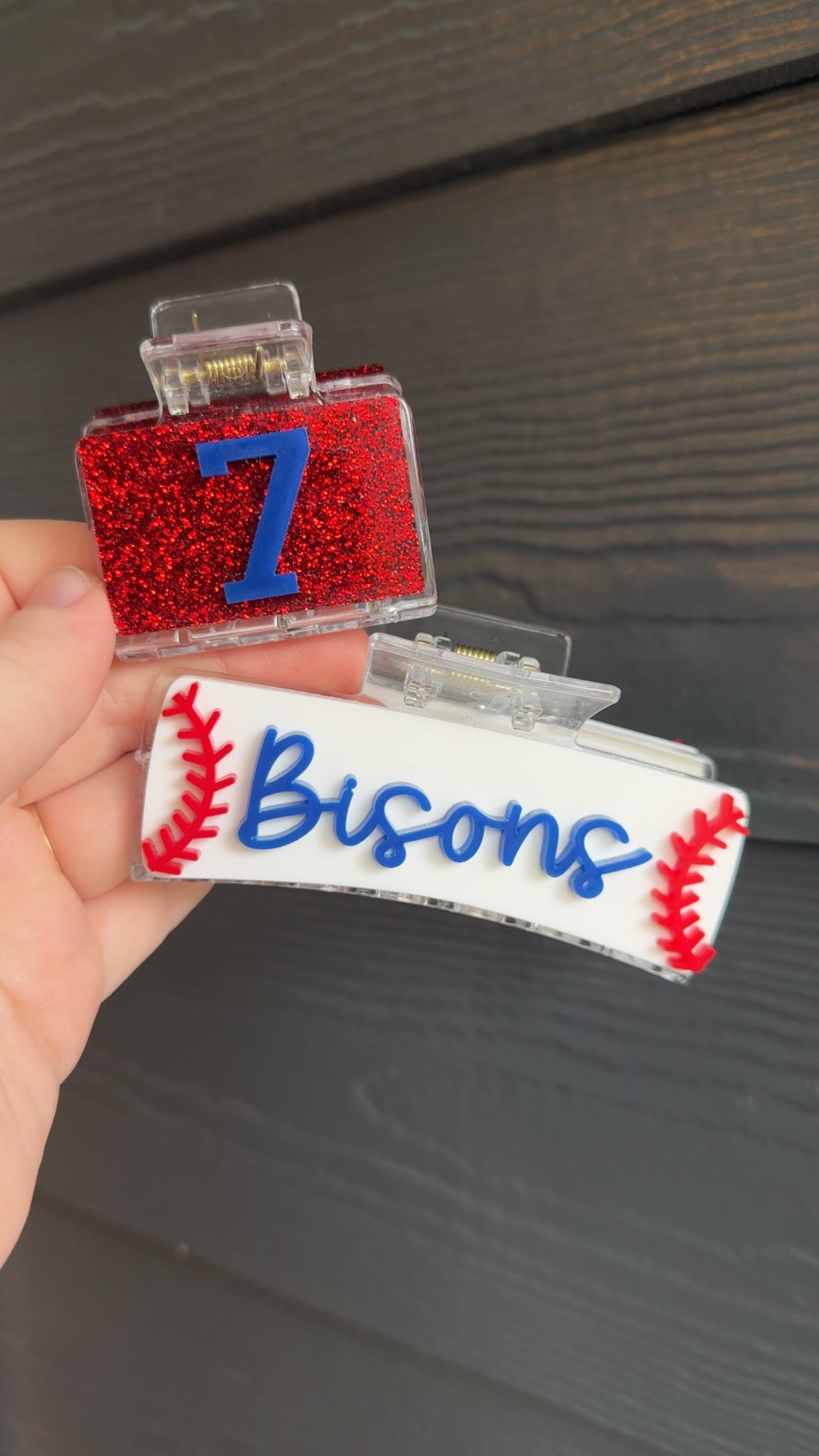 Baseball hair clip