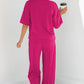 Rose Red Drop Shoulder Boxy Tee and Barrel Pants